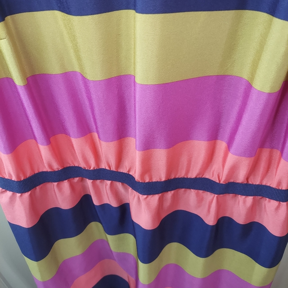 Loft multicolored stripe sleeveless dress office colorful brunch - Picture 4 of 9